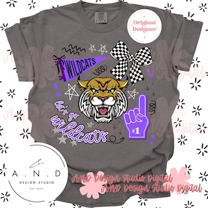 Wildcats Doodle PNG- purple