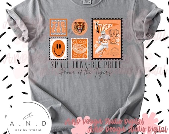 Tigers Stamps- football PNG - orange