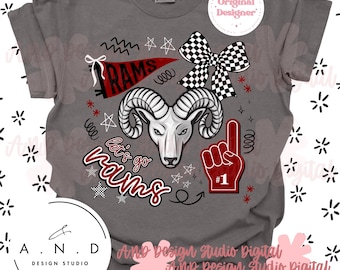 Rams Doodle PNG - maroon