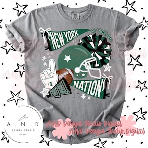 New York Nation Football Doodle PNG- green