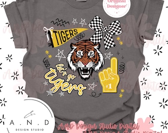 Tigers Doodle PNG - yellow
