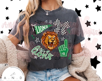 Lions Doodle PNG - Green