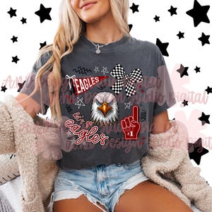 Eagles Doodle PNG - Maroon