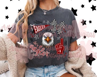 Eagles Doodle PNG - Maroon