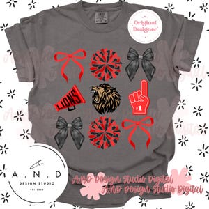 Lions Bows PNG - red