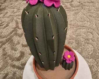 Dispensador de palillos de cactus con flores magnéticas