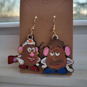 Mr and Mrs. Potato head earrings