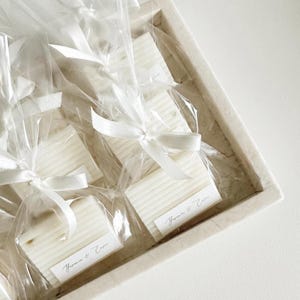 50 Personalized Scented Soap Favors – Handmade Mini Guest Soaps Perfect for Weddings, Bridal Showers, Baby Showers and Special Events.