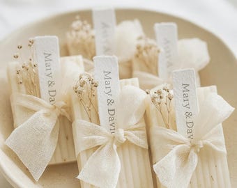 50 Wedding Favors, Natural Scented Soap, Personalized Handmade Mini Guest Soaps Perfect for Weddings – Bridal Showers – Baby Showers favors