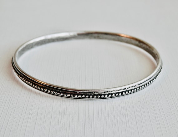 Stacking Bangle Bracelet, Silver Bangle, Oxidized… - image 1