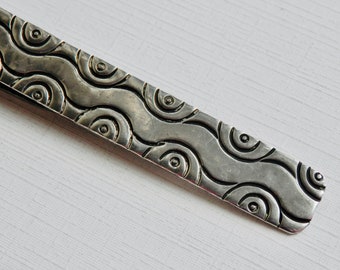 Mens Vintage Tie Clip, Mexican Mid Century Modern, Inlay, Sterling Silver, Taxco Mexico, Money Clip, Mod Mens Accessory, 1950s 1960s, Groom