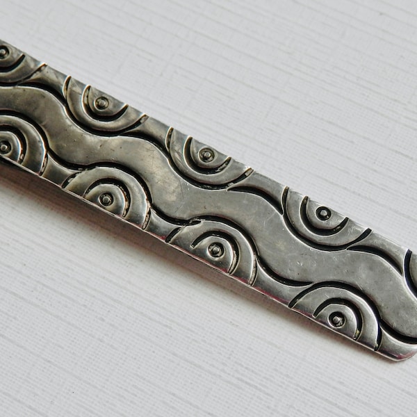 Mens Vintage Tie Clip, Mexican Mid Century Modern, Inlay, Sterling Silver, Taxco Mexico, Money Clip, Mod Mens Accessory, 1950s 1960s, Groom