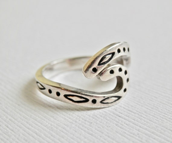 50% OFF  Silver Embossed Ring, BOMA Ring, Wraparo… - image 2