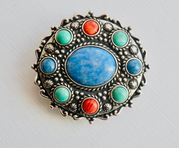 CAROLYN POLLACK Relios Pendant Brooch Sterling Si… - image 1