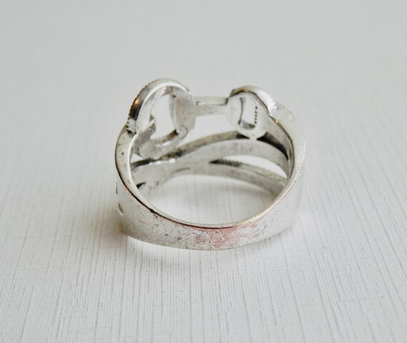 Marcasite Buckle Ring, Silver Key Ring, Wraparoun… - image 6