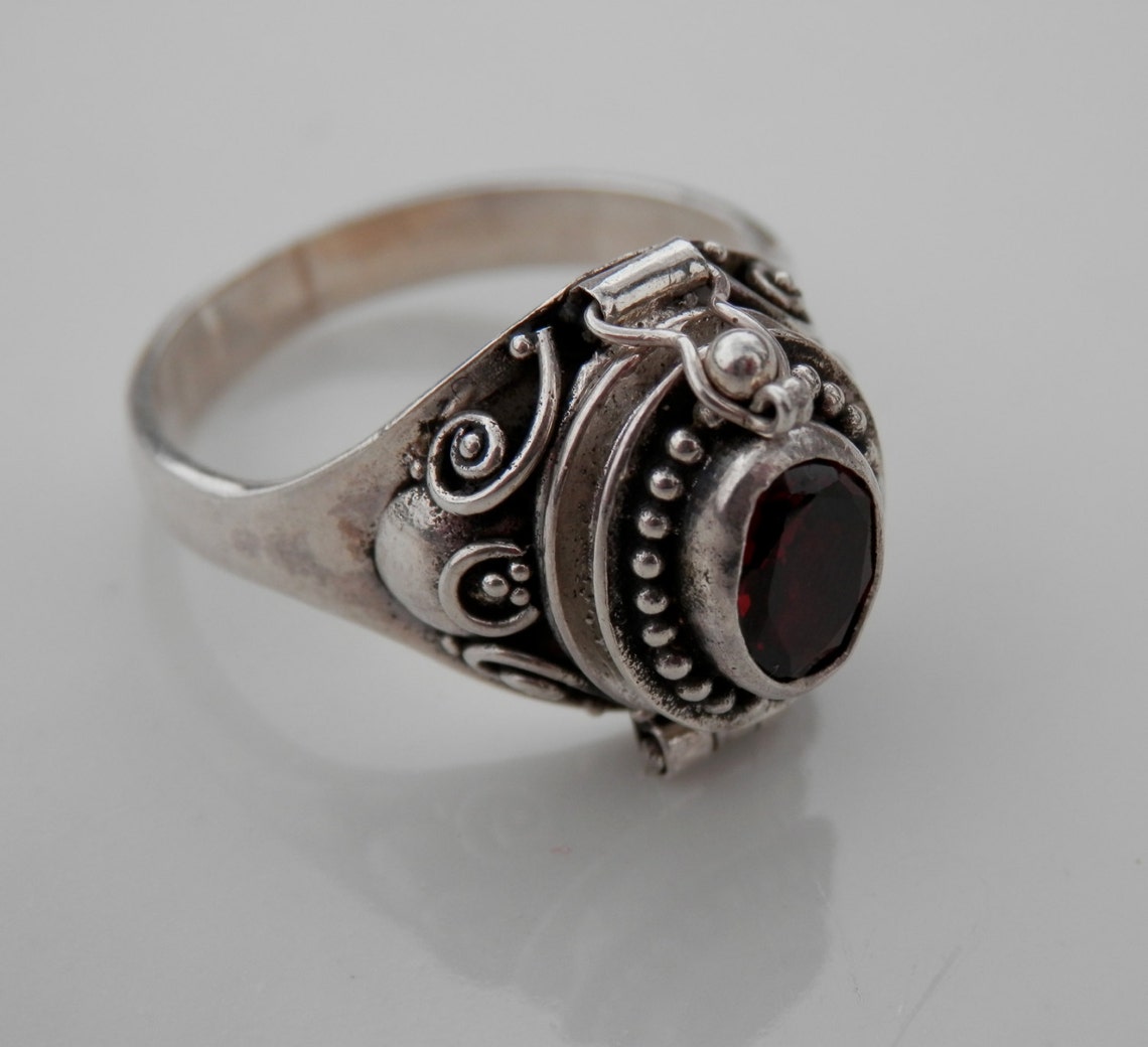 Vintage Poison Ring Sterling Silver 925 Size 7 New Old Etsy