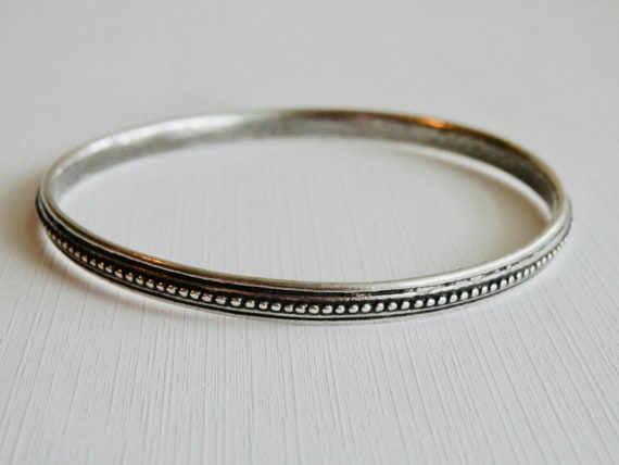 Stacking Bangle Bracelet, Silver Bangle, Oxidized… - image 5