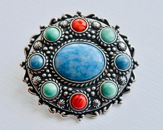 CAROLYN POLLACK Relios Pendant Brooch Sterling Si… - image 7