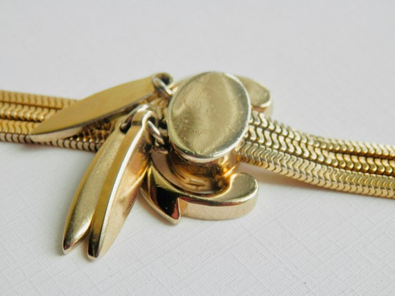 Rare Vintage MONET Bracelet, Elite Series, Gold T… - image 2