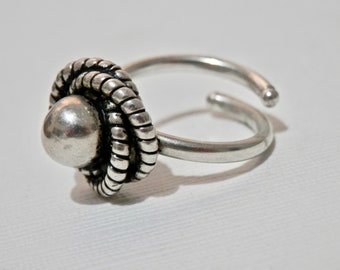 Vintage modernistische ring, sterlingzilver, abstracte spiraalknoop, maat 5,5 verstelbaar, 925, uniseks sieraden, genderneutrale ring