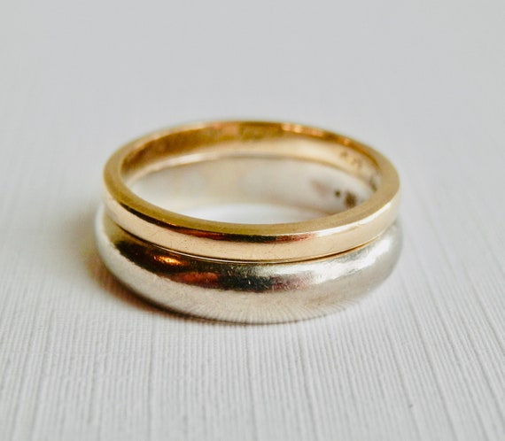 14K Gold Rings, Gold Stacking Rings, Vintage Wedd… - image 7