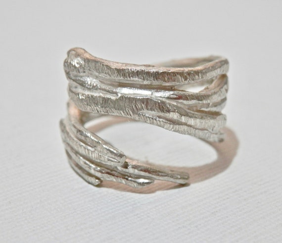 Brutalist Ring, Sterling Silver Bypass, Handmade … - image 5