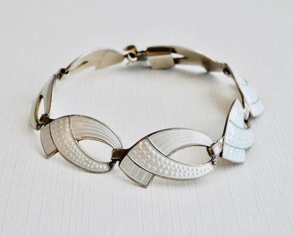 Vintage Scandinavian Bracelet, Sterling Silver, N… - image 6