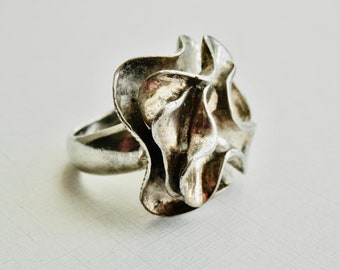 Brutalist Ring, SILPADA Ring, Sterling Silver, Free Form Avant Garde, Size 6.75 Ring, Designer Vintage, Abstract Jewelry, Modernist Silver