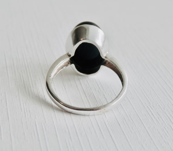 Black Onyx Ring, Gothic Jewelry, Sterling Silver,… - image 4