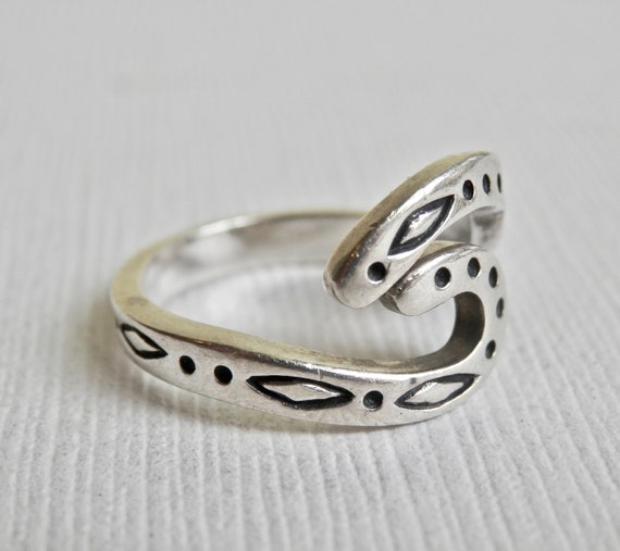 50% OFF  Silver Embossed Ring, BOMA Ring, Wraparo… - image 7