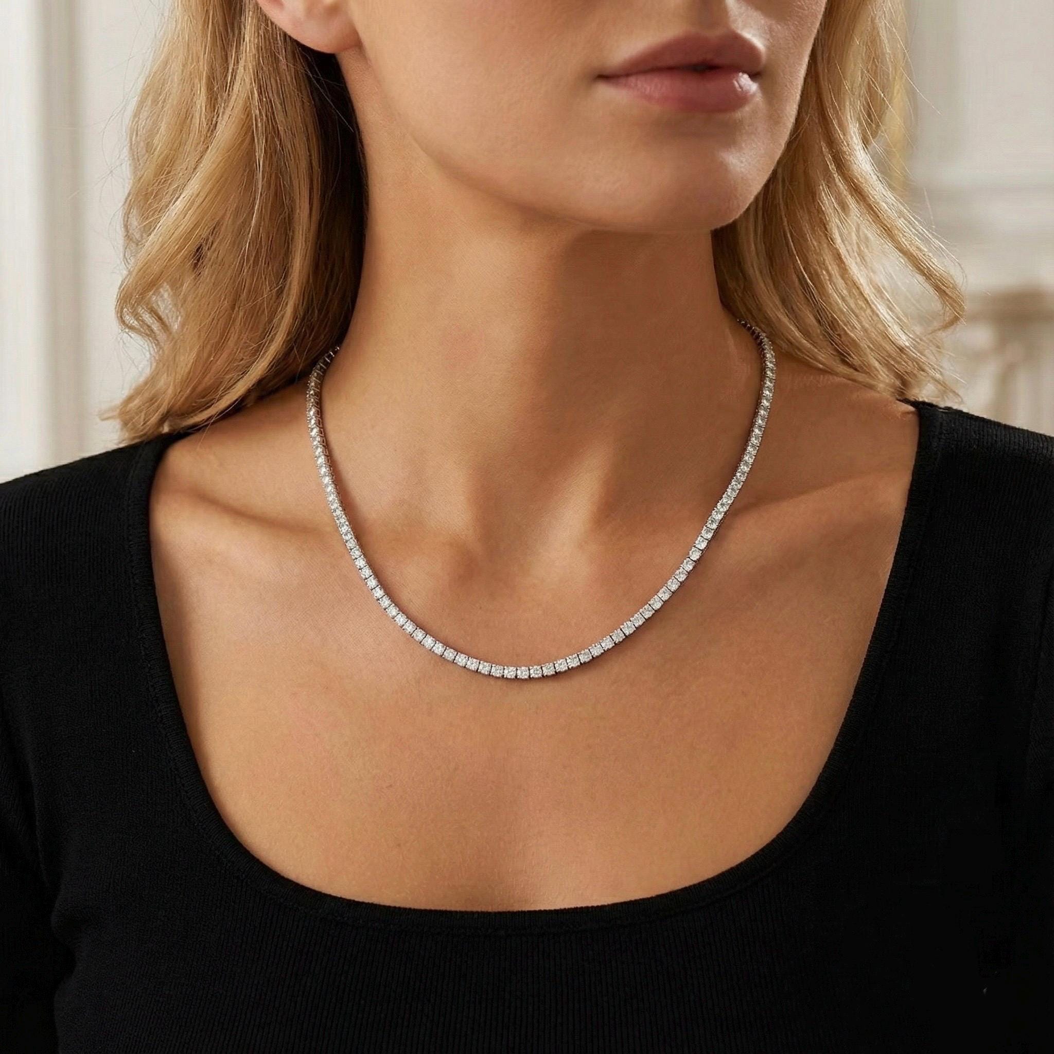 Collana tennis in argento 925 con pietra centrale 67802RHWCZ