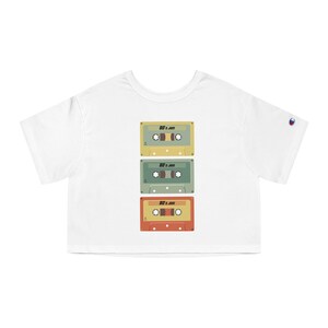 Cropped T-Shirt with retro Design, Cute Tee, Gifts for Women, Summer Style, Mother&#39;s Day, Empowerment Apparel