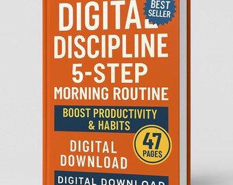 Morning Routine Guide – 5 Step Daily Planner for Focus, Habits & Productivity (47 Pages) | Digital Download