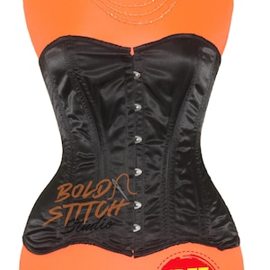 Satin Overbust Corset – Vintage Gothic Waist Trainer, Burlesque Lingerie Top, Steampunk Corset for Women