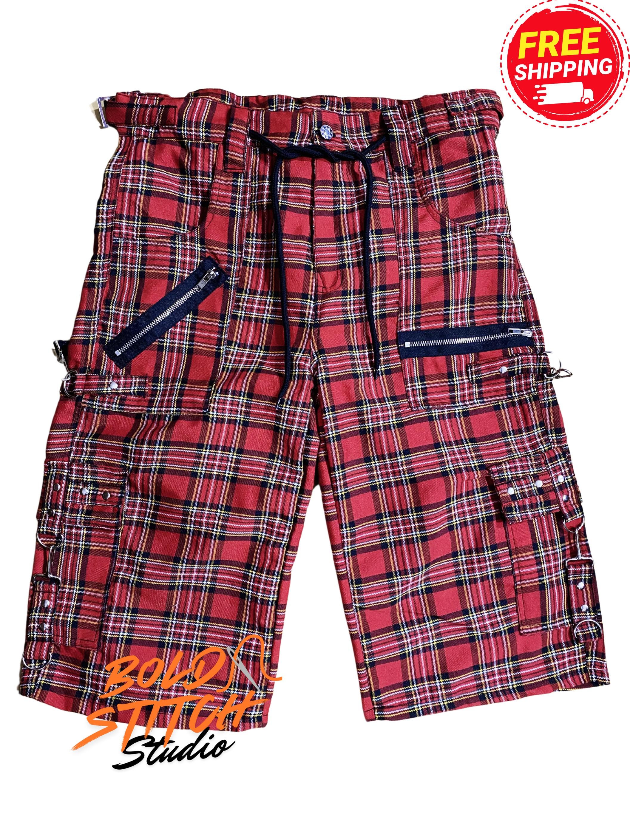 Mens Plaid Cargo Shorts - Etsy