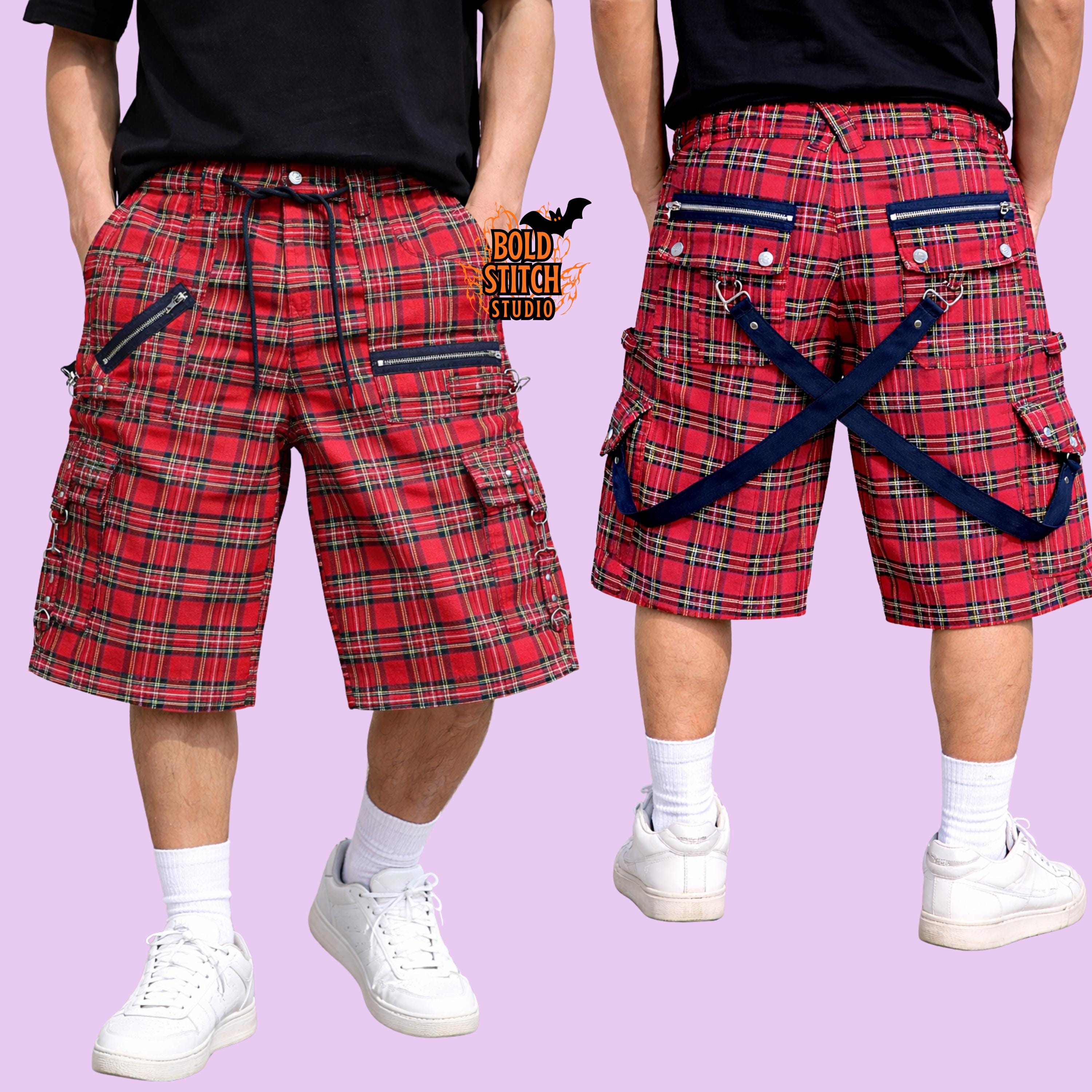 Punk Plaid Shorts - Etsy