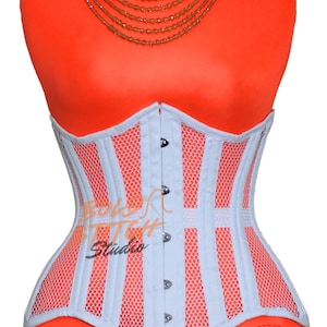 Mesh Corsets Women&#39;s Handmade Underbust Waist Cincher Trainer Shaper Hourglass Heavy Duty Steel Boned