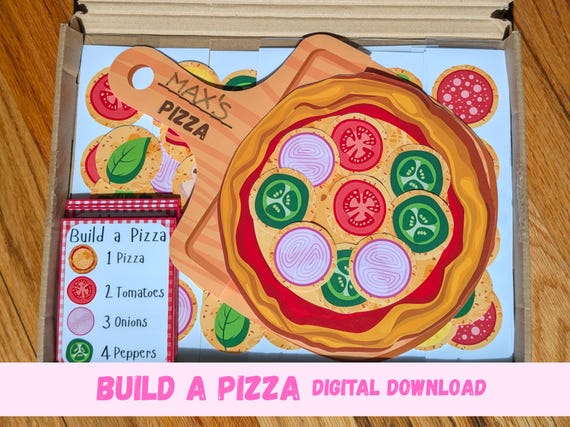 Build A Pizza Printable Quiet Book Preschool Printable Busy Book Kindergarten Toddler Activity Preschool Activity Montessori Materials PDF