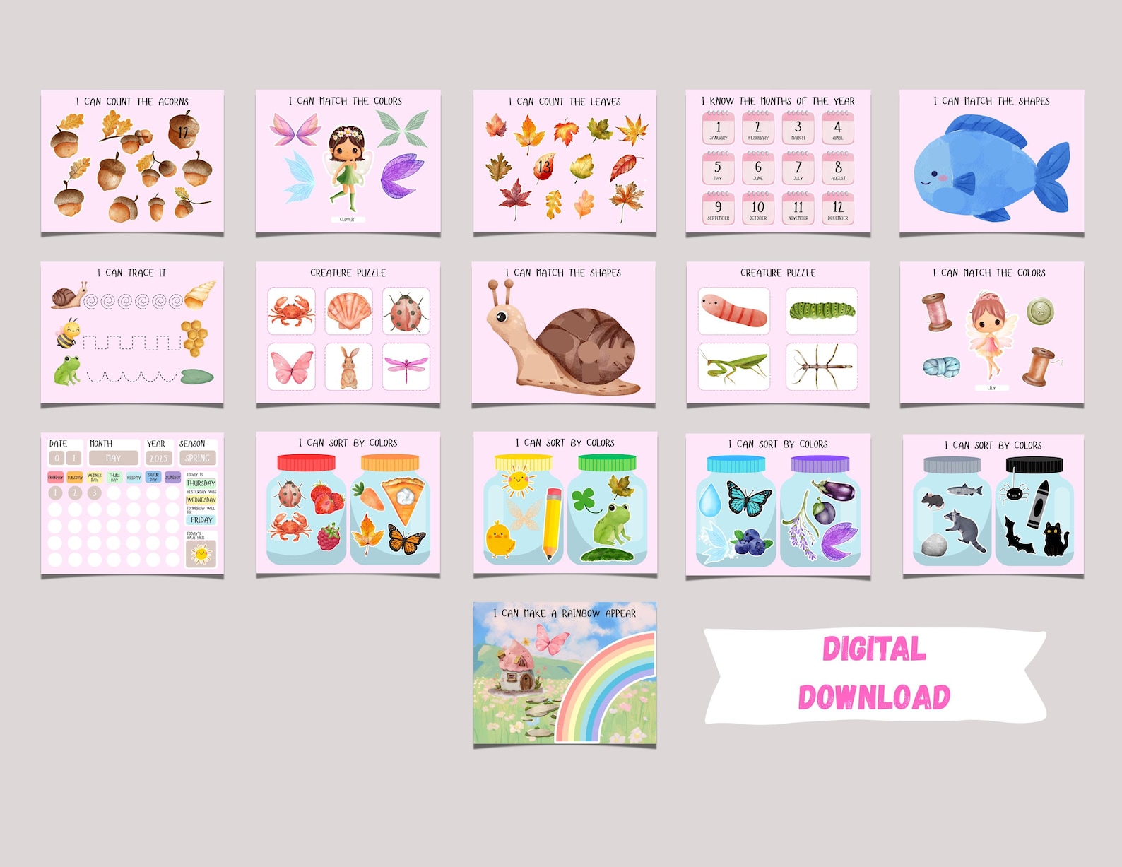 Fairy Busy Book Printable Toddler Preschool Learning Binder Homeschool ...
