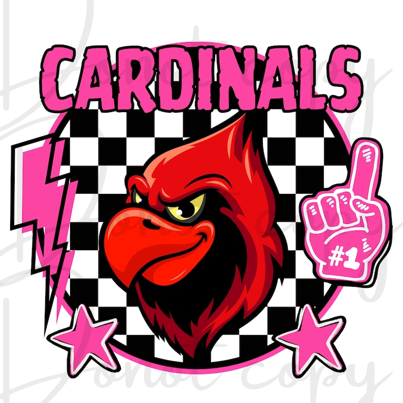 Cardinals Checkered Mascot Design - Etsy