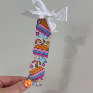 Acrylic Bookmark, Books, Rainbows, Gift for Book Lovers, Aesthetic Bookmark, Reader, Cute Bookmark