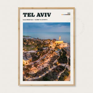Real Photo - Tel Aviv Travel Poster, Israel Wall Art, Vintage Home Decor, City Skyline Print, Travel Gift (TP1AS8)