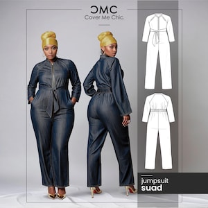 Suad Overall PDF Schnittmuster (XS-4XL) | Overall, der zu Ihren Hüften und Ihrem Po passt | Digitales Schnittmuster mit Video-Anleitung