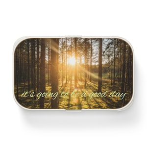 Lunchbox Bento Forest dla rannych ptaszków i ciężko pracujących, pojemnik na żywność do szkoły lub pracy, ekologiczny japoński styl Bentobox, Woodland