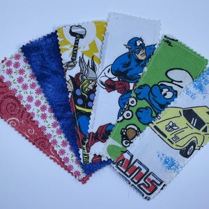 Handmade Fabric Bookmark - Comic Style, Upcycled & Vintage Prints - Reader Gift or Stocking Stuffer