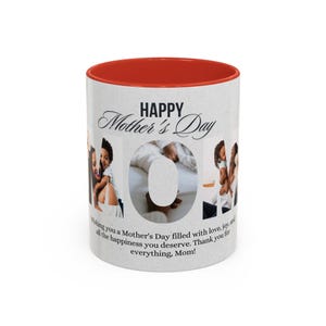 Taza personalizada para el Día de la Madre: regalo personalizado para mamá, taza de té alegre, regalo único para las fiestas, taza con foto familiar