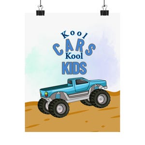Monster Truck Kids Room Poster: Fun Car Adventure Wall Art