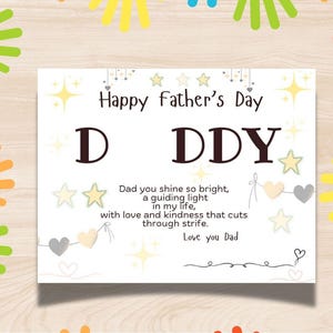 父の日の手形クラフト、赤ちゃんの手形の詩の印刷、幼児の記念品DIY、子供からの父の日のプレゼント、パパの手形アート