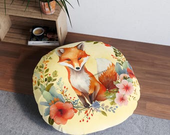 Whimsical Fox Tufted Floor Pillow | Children Floor Cushion |  Kids Room Decor