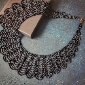 Victorian Black Lace Necklace, Black Lace Choker, Multi Strand Gothic Necklace, Mom Gift Necklace, Anniversary Gift